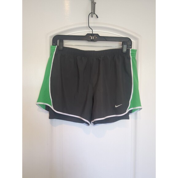 Nike Athletic Black Lined Shorts Medium  built in briefs Back Pouch Women’s - Picture 1 of 8